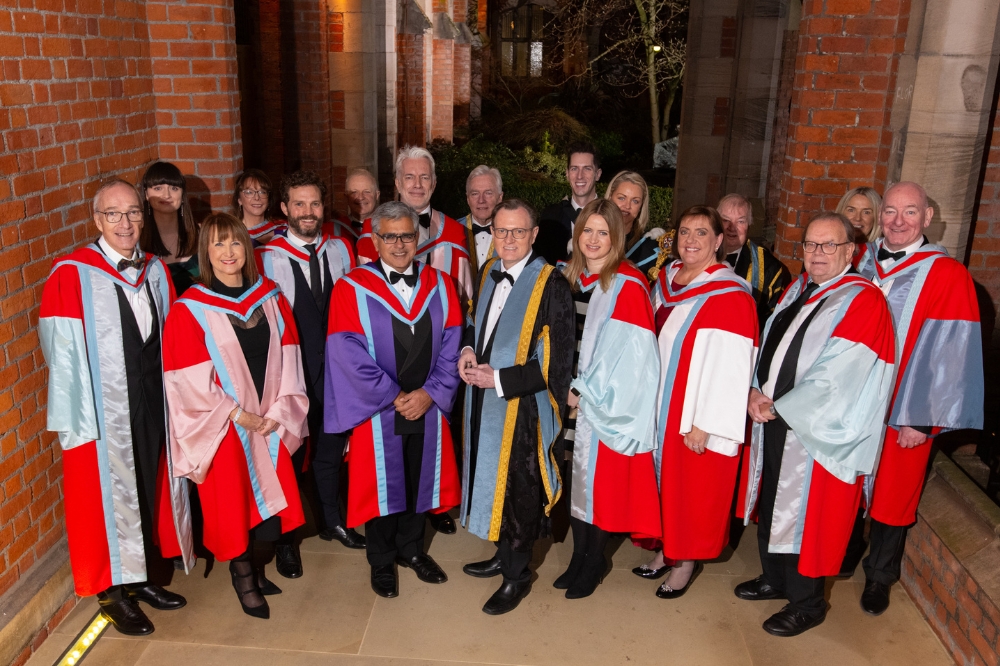 group of Honorary Graduates and staff at Winter graduation 2023