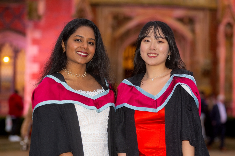 two new female graduates celebrating at Winter graduations 2023