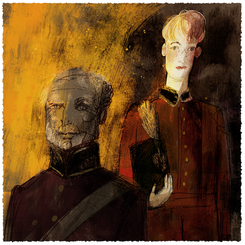 A portrait of Captain Lancey and Lieutenant Yolland, from Brian Friel's Translations