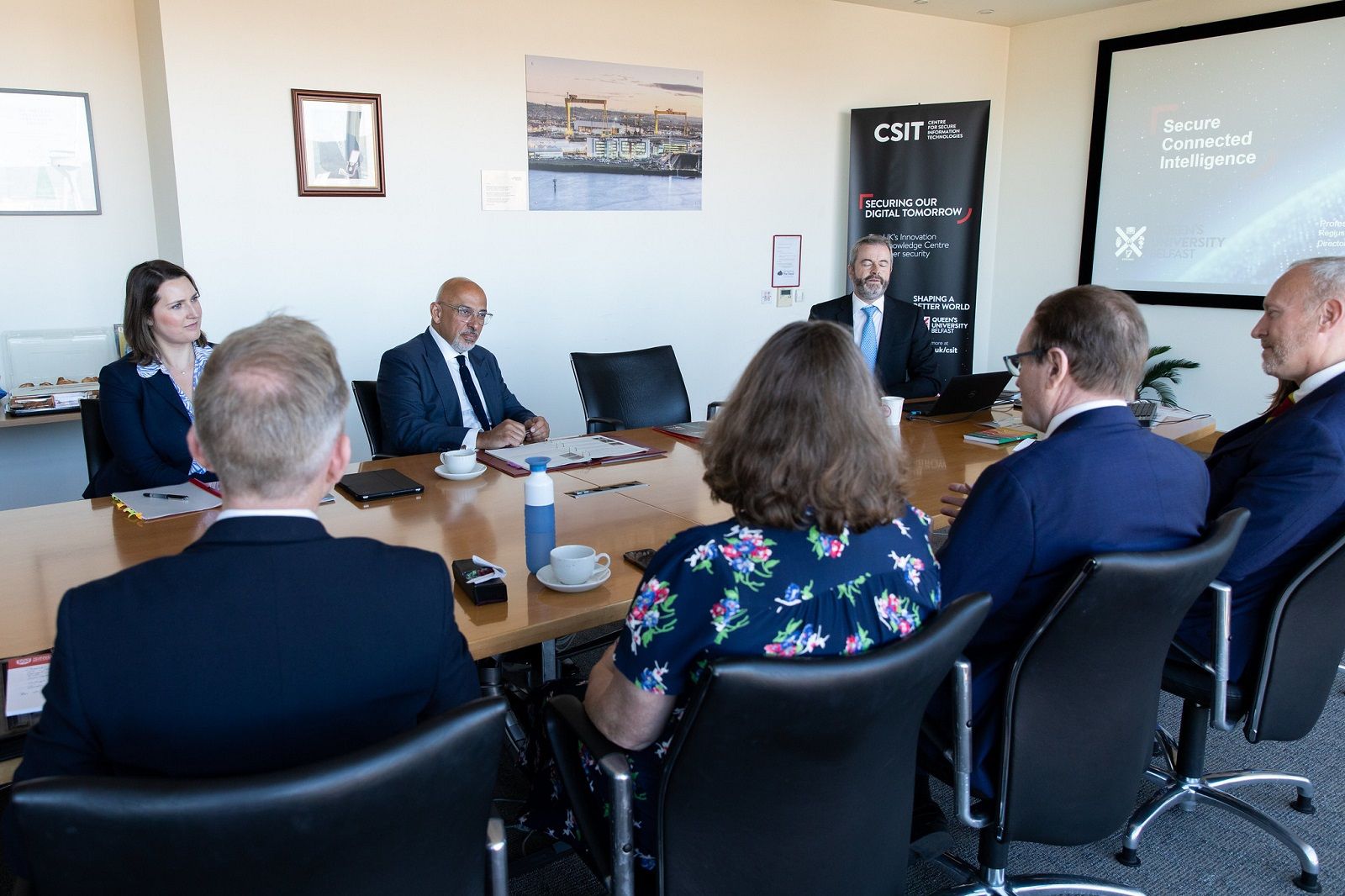 Nadhim Zahawi at ECIT roundtable with reps, Queen's staff