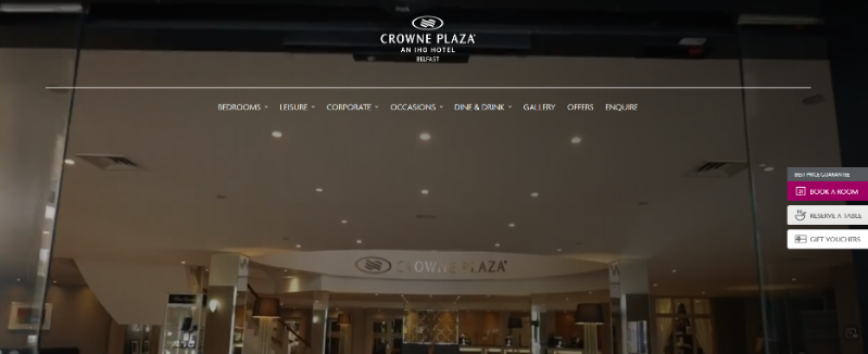 Entrance to Crowne Plaza Hotel