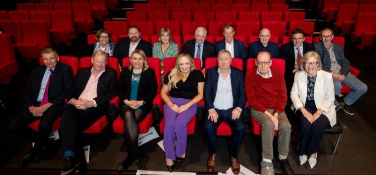 journalists and media figures involved in the Good Friday Agreement coverage pictured at the 25th anniversary conference media event in the QFT in Belfast