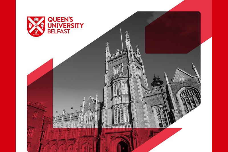 cover of Queen's University Belfast Handbook of Assessment and Support 2023-24, showing grayscale image of Lanyon Building