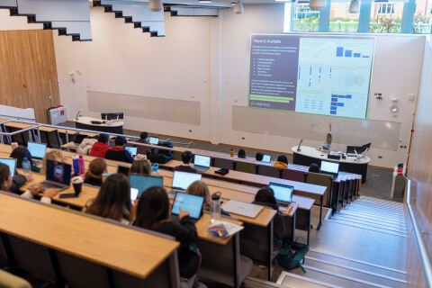 Lecture room in Queen's Business School