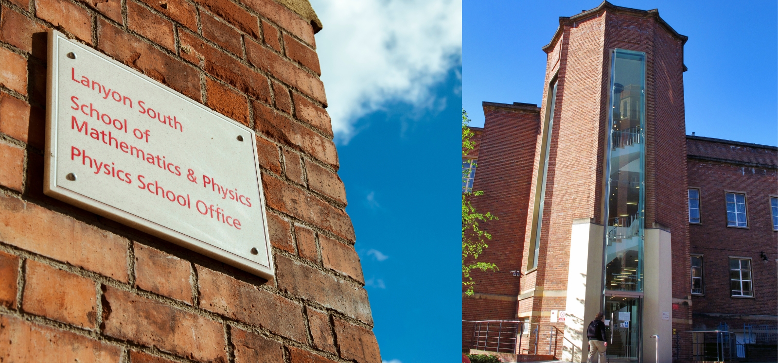 Close-up shots of the Queen’s School of Mathematics and Physics