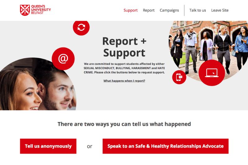 Report and Support service, Queen's University Belfast